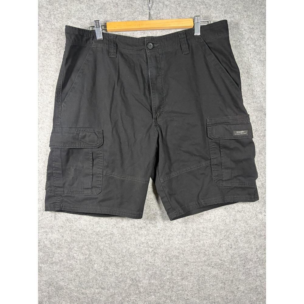 Wrangler Mens Relaxed Fit Cargo Shorts Black Cotton Blend 60AAWBL Size 36